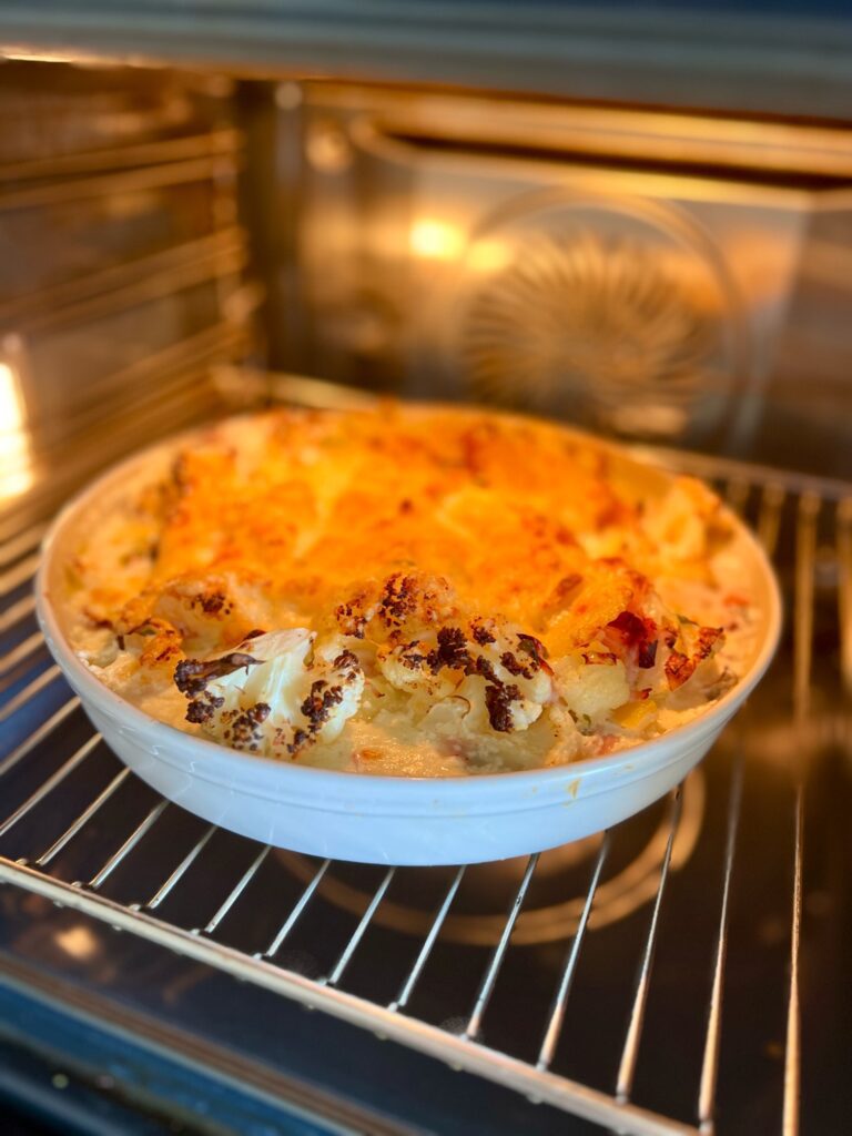 Kartoffel-Karfiol-Auflauf mit Schinken